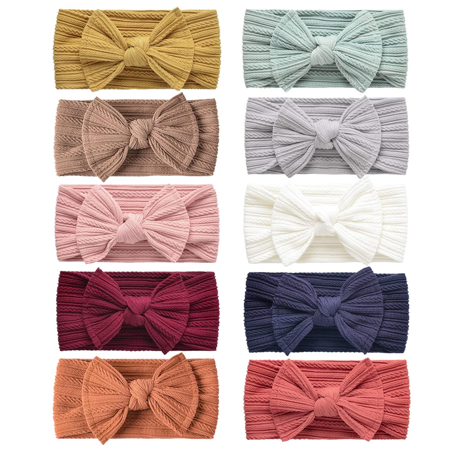 230816015451914_1 Niceye Handmade Baby Headbands Stretchy Nylon Headband with Bows for Infant Baby Toddler Girls- Pack of 10 - Image 1